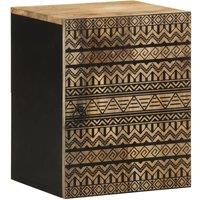 Berkfield Home Bathroom Hanging Cabinet Black 38x33.5x48 cm Solid Wood Mango