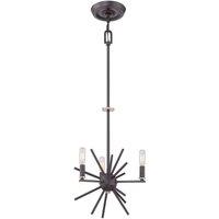 Netlighting Carnegie 3 Light Ceiling Pendant Western Bronze Finish E14 in Brown