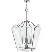 Netlighting Wingate 6 Light Large Ceiling Pendant Polished Antique Nickel E14 in Grey