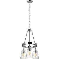 Netlighting Feiss Loras 3 Light Chandelier Chrome in Grey