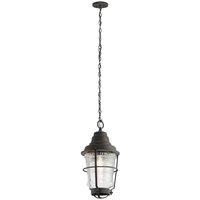 Netlighting Kichler Chance Harbor Outdoor 1 Light Chain Lantern Weathered Zinc IP44 in Grey