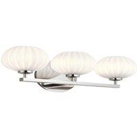 Netlighting Kichler Pim Bathroom Wall Lamp Polished Chrome 3000K IP44 in Grey