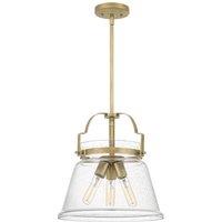 Netlighting Quoizel Wimberley Dome Pendant Ceiling Light Weathered Brass in Yellow
