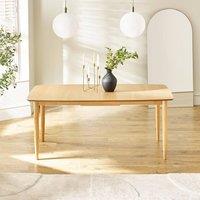 FurnitureboxUK Leif Rectangular Solid Wood Large Extending 6-8 Seater Dining Table in Light Brown