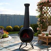 Gr8 Garden Large 130cm Tall Garden Patio Chiminea in Black