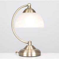 ValueLights Pair of Antique Brass Table Lamp in Metallic Gold