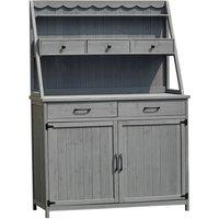 RayGar Beatrix Wooden Potting Table with Planting Worktop & Ample Storage in Grey | Size: 1 Pack