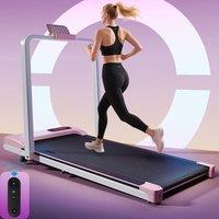 BTM Folding Treadmill with Incline, LED Display & Handrail For Home Gym in Pink | Size: 0-2