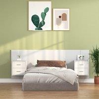 Berkfield Home Bed Headboard with Cabinets White Engineered Wood