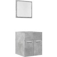 Berkfield Home 2 Piece Bathroom Furniture Set Concrete Grey Engineered Wood