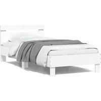Berkfield Home Bed Frame without Mattress with Headboard White 100x200 cm