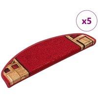 Berkfield Home Stair Mats Self-adhesive 5 pcs 65x21x4 cm Red | Size: Medium