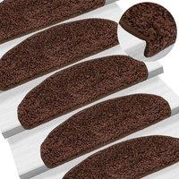 Berkfield Home Stair Mats 10 pcs 65x21x4 cm Brown | Size: Medium