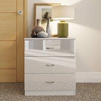 LUXURY LIFE Keaton Gloss White 3 Drawer Modern Chest of Drawers