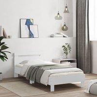Berkfield Home Bed Frame without Mattress with Headboard White 100x200 cm