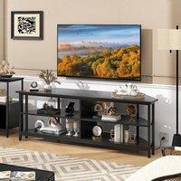 Costway 55 Media Entertainment Center Corner TV Stand for TVs up to 60 TV in Black