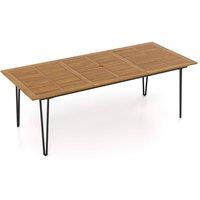 Costway 220 x 95cm Patio Dining Table Indoor & Outdoor Dining Table in Natural | Size: 220 x 95 cm