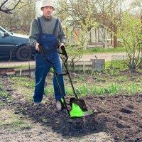 Costway 1500W Electric Tiller Garden Soil Cultivator Rotavator in Green