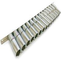 Havendro 15pc 1/2 Drive Deep Socket Set - 10-24mm CR-V 6pt Metric Long on Rail in Silver