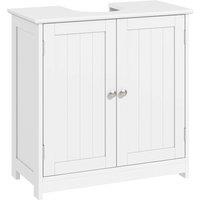 VOGREX 60x60cm Under-Sink Storage Cabinet w/ Adjustable Shelf in White | Size: 60x60 cm