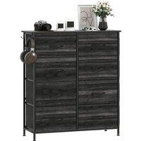 VOGREX Fabric Chest of Drawers, 8 Drawer Dresser for Bedroom in Black