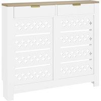 VOGREX Heater Cover with Flip Drawer & Top Shelf in White