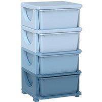 VOGREX Storage Units with Drawers 4 Tier Chest Dresser Tower in Blue