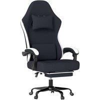 Levede Office Desk Chair Fabric Gaming Recliner Adjustable Height Swivel in Black