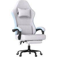 Levede Office Desk Chair Fabric Gaming Recliner Adjustable Height Swivel in Grey