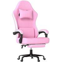 Levede Office Desk Chair Fabric Gaming Recliner Adjustable Height Swivel in Pink