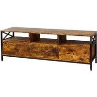Levede TV Stand Cabinet Industrial TV Unit 3 Drawers 3 Shelves for 65 Inch in Brown