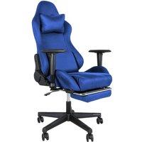 Levede Office Desk Chair Gaming Recliner Adjustable Height with Footrest in Blue