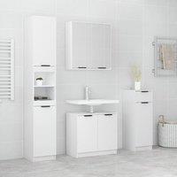 Berkfield Home 4 Piece Bathroom Cabinet Set White Engineered Wood