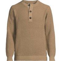 Lands' End Men's Henley Neck Drifter Jumper in Tan | Size: Large