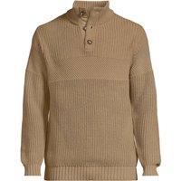 Lands' End Men's Button Neck Stitch Stripe Drifter Jumper in Tan | Size: XL