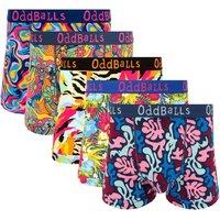 OddBalls Men's Patterned Cotton Boxer Shorts - 5 Pack | Size: Small