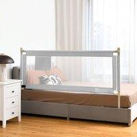 Costway 175CM Infant Bed Rail Adjustable Height Rail Guard Security Guardrail in Grey