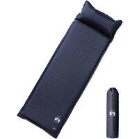 Berkfield Home Self Inflating Camping Mattress with Pillow 1-Person Grey in Dark Grey
