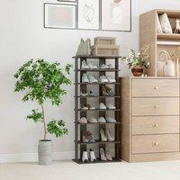 Costway 7-tier Double Shoe Storage Tower Organiser Unit Display Shelf in Grey