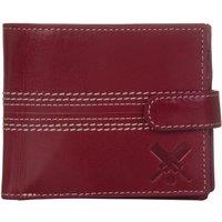 Mala leather Men's Edgbaston Cricket Leather Tab RFID Wallet in Dark Red