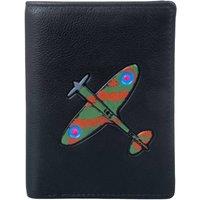 Mala leather Men's Kalmin Spitfire Compact Note & Card Wallet in Black