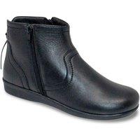 Chums Women's Wide Fit Thermal Boots Twin Zip Fastening Warm with Generous Fit Soft in Black | Size: 5
