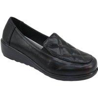 Chums Women's Dr. Lightfoot Slip On Quilted Top EE Fit Shoes with Wedge Heel and in Black | Size: 7