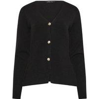 Long Tall Sally Women's Tall Button Cardigan in Black | Size: 14-16