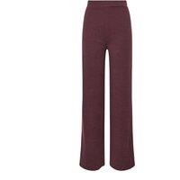 Long Tall Sally Women's Tall Textured Wide Leg Trousers in Burgundy | Size: 8L