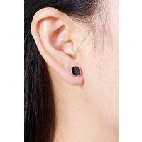 Outrage London Women's Black Onyx Greek Mythology Stud Earrings in Silver | Size: Small