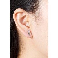 Outrage London Women's Silver astronaut stud earrings | Size: Small