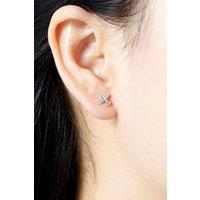 Outrage London Women's Silver aeroplane stud earrings | Size: Small