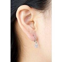 Outrage London Women's Silver flower hoop earrings | Size: Small