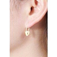 Outrage London Women's Gold heart padlock hoop earrings | Size: Small